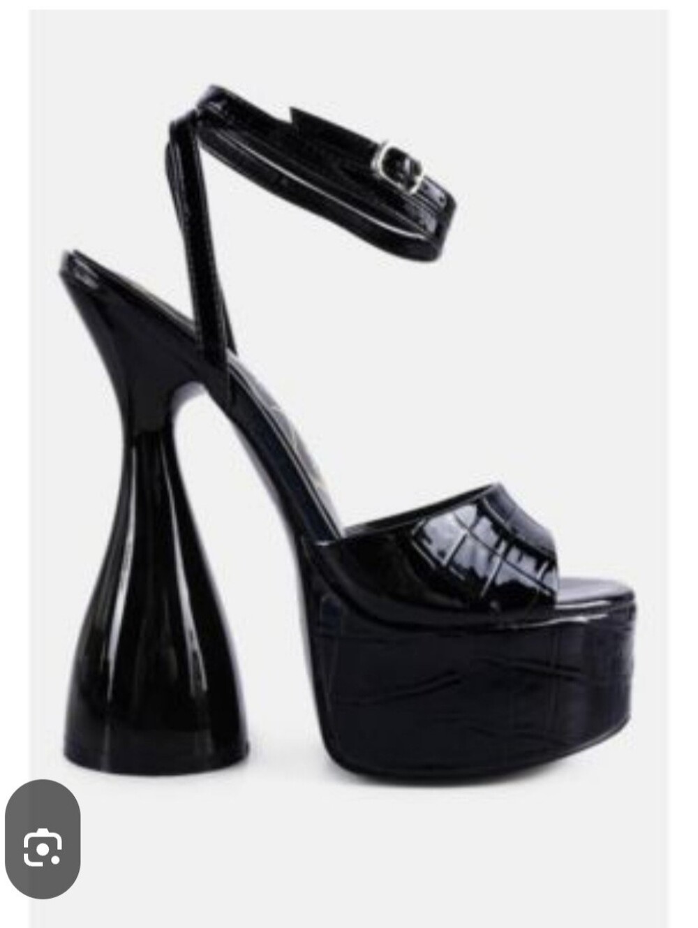 Simmi London Black Flare Heel Homegirl Platform Sandals Sz 7.5